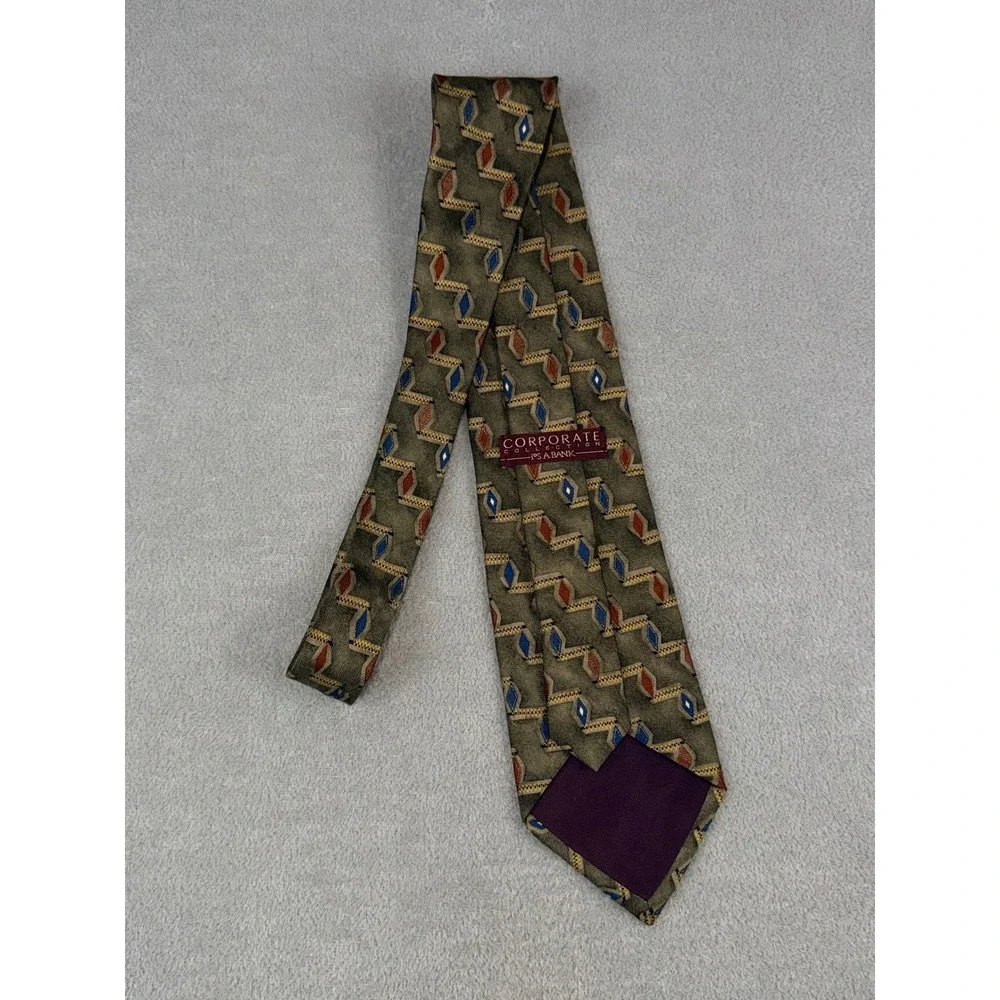 Corporate Collection Necktie Jos A Bank Men's Silk‎ Blend Geometric Pattern Tie